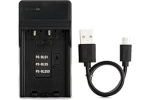 Norifon BLS-1 USB Charger for Olympus E-400, E-420, E-450, E-600, E-620, E-M10, E-P1, E-P2, E-P3, E-PL1, E-PL2, E-PL3, E-PL5, E-PL6, E-PL7, E-PM1, E-PM2, Stylus 1, 1s Camera and More