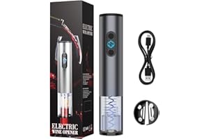 Ankway Cavatappi Elettrico,Apribottiglie Professionale,Accessorio in Set Regalo con Cavo Ricarica USB, Taglia Capsule, Confezione Elegante per Ristorante e Feste in Casa