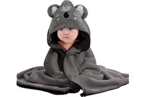 BBXWANG Hooded Baby Towel, Cute Bath Towel for Newborns, Infants, Toddlers, Towels with Hood for Girls Boys- (gray koala, 80x80CM)