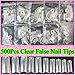 500 Clear French UV Gel Acrylic Half False Tips Nail Art Makeup DIY Decoration