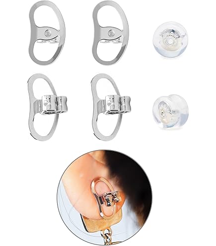 THXFUNAREA Ohrring Heber 4er Set - Verschlüsse Für Schwere Ohrringe Gold+Silber