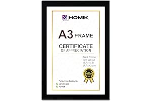HOMIK A3 Bilderrahmen mit elegantem, klassischem Design – Heimdekoration, Bilderrahmen, perfekt zum Verschenken - Bilderrahmen din A3