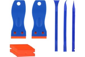 RADWORX Multipurpose Plastic Scraper Non-Scratch Scraper Tool Kits Window Glass Paint Scraper Car Sticker Remover with 10 Plastic Razor Blade & 3 Pick Tools