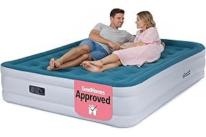 airzzZ SlumberPlus Air Bed - High Raise Flocked Non Slip Mattress - Quick Self Inflation & Deflation - Inbuilt Pump - Camping,Hiking, Caravan, Guest Bed - Comes With Carry Bag (Slumber Plus Double)