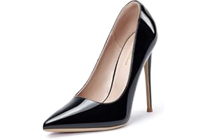 GENSHUO 12CM Scarpe col Tacco Pointed Toe Stiletto - Classiche Donna Tacco Alto Festa Elegante Scarpe de Moda décolleté a Punta Numero,Tacchi a Spillo