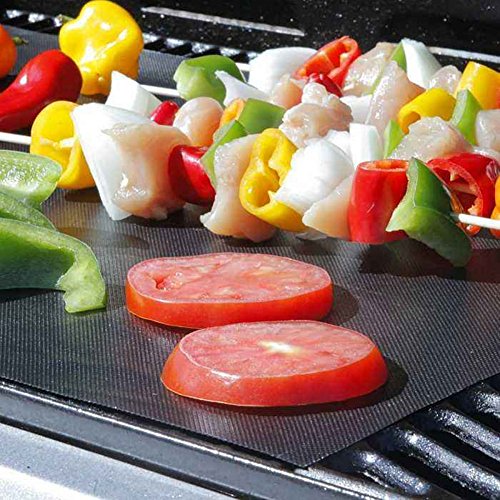 BBQ Grillmatte, ApoGo 3er Set Antihaftbeschichtung Grillmatte,Perfekt für Fleisch, Fisch und Gemüse 40×33 cm Perfekt für Gas – Kohle – E-Grill und Backofen geeignet FDA Zulassung - 2