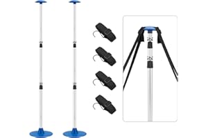 KOMCLUB Aggiornamento barra di supporto per copertura barca, regolabile, portatile, 3 sezioni, per copertura barca, copertura telescopica per barca (blu)