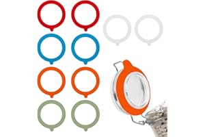 Bewudy 10 guarnizioni in gomma per barattoli di vetro, guarnizioni di ricambio in silicone per barattoli con chiusura a clip, guarnizione in silicone di ricambio per barattoli di vetro, accessori per