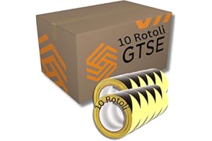 GTSE - Nastro adesivo segnaletico - 5 Rotoli - 50 mm x 33 m - Per pavimenti e segnalazione di pericolo - A strisce giallo/nere