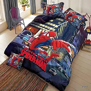 SKY HOME FURNISHING Cotton_Boys Version Double Bedsheet with 2 Pillow Covers_Colour-Multi-Size-90X100 Inch_Fabric-Cotton_Boys Version