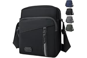 EoVzWXj Mens Shoulder Bag, Waterproof Crossbody Bag, Lightweight Chest Sling Bag, Messenger Bags with Reflective Stripes Side, Casual Handbag with Adjustable Strap, Travel Phone Bag for Daily Use