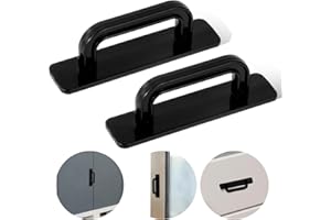 Aeaocvo Lot de 2 poignées de porte de balcon, autocollantes, 100 mm, noires, poignées de meubles, sans perçage, pour armoires de cuisine, penderie