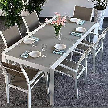 Amazon.de: Lottie Tisch & 6 Stühle - WEIß ...