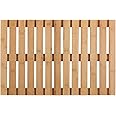 WENKO Indoor & Outdoor Bamboo Mat, Floor Grate for Shower, Bath, Pool, Sauna with Non-Slip Underside, 0 x 60 x 40 cm