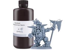 ELEGOO Resine pour Imprimante 3D 1000g Gris, Résine Standard 405nm Durcissement UV Rapid Resin pour LCD Impression 3d Printer