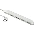 Electraline 61910 Multipresa Super Slim Salvaspazio 23 mm, 4 Posti Bivalenti 10/16A, Spina 90° 16A, Cavo 1.5 M, Bianco