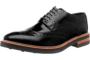 Base London Woburn Hi Shine Black Men's Brogue Shoes