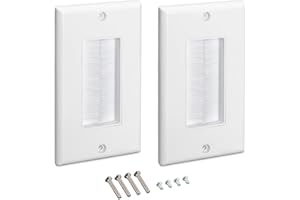 kwmobile Płyta ścienna Szczotka - Zestaw 2 x Przejściówka na kable Wyjście audio - Gniazdo podtynkowe do HDMI Hi-FI HDMI TV