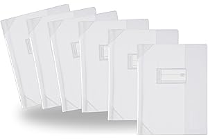 OXFORD Lot de 6 Protège-cahiers 24x32cm, Haute qualité, Transparents