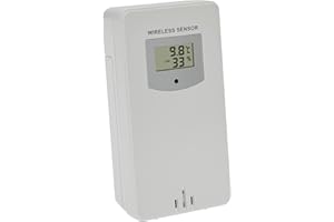 TFA Dostmann Transmisor adicional o de repuesto 30.3253.02 para estación meteorológica inalámbrica Luna (35.1165.01) & OAK (35.1167.54), transmisor termohigroscópico, sensor de humedad y temperatura,