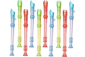 WHAMVOX 10pcs Little Flute Kids Recorder present Bag Toys Plastic Flutes Recorder Instrument Soprano Descant Instruments for Kids Small Clarinet Musical Instrument Early Education Toy Music