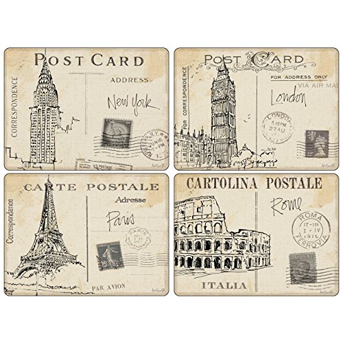 Pimpernel-Portmeirion Postcard Sketches - Tovaglietta all'Americana, 4 Pezzi (m)