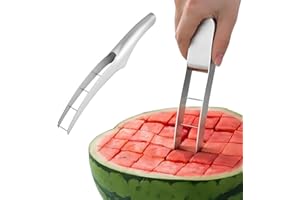 WBZOWRB Cortador de Frutas y Sandía de Acero Inoxidable - Herramienta Rápida y Segura para Cortar Melón en Cubitos y Ensalada de Frutas