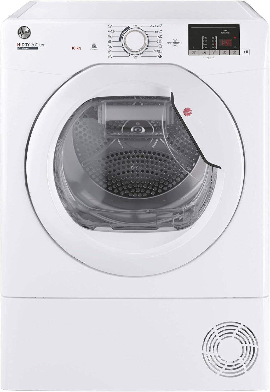 Hoover HLEC10DE H-Dry 300, 10kg, Condenser Tumble Dryer, Aquavision, White, Sensor Dry, NFC