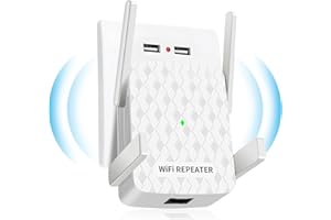 CINAMON WLAN Verstärker, WLAN Repeater 300 Mbit/s 2.4 GHz WLAN-Extender-Booster, WLAN Verstärker mit Ethernet-Anschluss, Abdeckung bis zu 200 m², 1-Tap-Einrichtung, funktioniert mit Allen WLAN-Routern