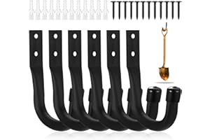 Aoyfuwell 6 Pcs Garage Storage Hooks, Wall Hooks for Hanging Heavy Duty Hook, Heavy Duty Ladder Hook for Wall Hanging Bike Hangers for Bike Chair Garden Tool