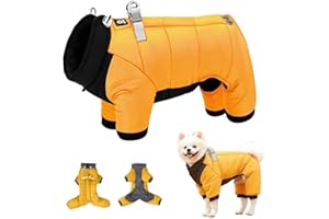 MUJGAN Dog Coats Waterproof (Yellow, M) - Dog Raincoats, Keeps Your Pet Dry and Comfortable, Ideal for Small Dogs, Dachshunds, and Puppies