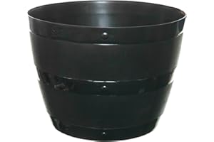 Whitefurze G0850BL 50cm Barrel Planter - Black