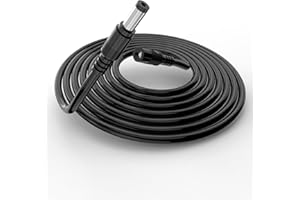 ‎TONTON Tonton Przedłużacz zasilania 12V DC o długości 3 metrów, kabel przedłużający 2,1 mm x 5,5 mm kompatybilny z zasilaczem lub ładowarką 12V DC do kamery bezpieczeństwa CCTV, 3M (Czarny)