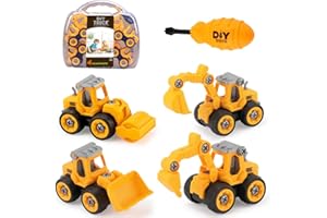 JoyGrow Zabawka montażowa do samochodu, ciężarówki, koparki, zabawka ze śrubokrętem, pojazdy budowlane, pojazdy budowlane, zabawka edukacyjna DIY, prezent dla dzieci, chłopców, dziewczynek, 3, 4, 5, 6