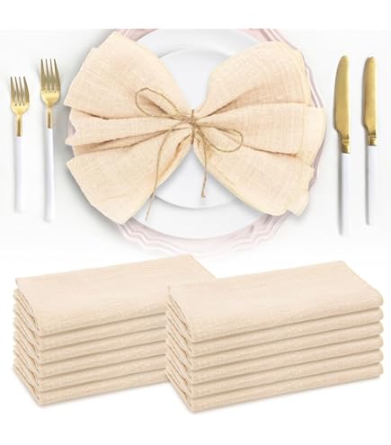 LOMUG 12 stuks stoffen servetten, linnen servetten, 42 x 42 cm