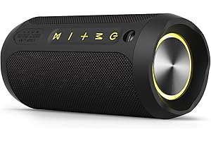 EDUPLINK Bluetooth Lautsprecher Klein mit Licht - Tragbarer IPX7 wasserdichte Musikbox für Dusche Outdoor, mit SD Slot Automatischer Hörbuch-Weiterwiedergabe, Geschenk