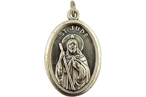 religious gifts Argent Toned Base Saint Jude Patron des Causes perdues Médaille, 1 pouce