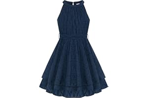 Danna Belle Mädchen Kleid Ärmellos 6-14 Jahre Kinder Festlich Einschulung Sommer Prinzessin Party Hochzeit A-Linien Kleider