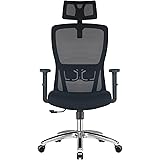Durrafy Bürostuhl Ergonomisch, Schreibtischstuhl, Bürostuhl mit Kopfstütze, Armlehnen, Lendenwirbelstütze, Höhenverstellung,