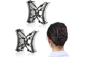 XENQITO 2 Pezzi Magic Hair Comb, Doppio Pettine Fermacapelli signore clip, Fermacapelli da Donna Magico Elastico, Stretchy Capelli Gioielli, Accessorio per Acconciature Eleganti per Donne e Ragazze