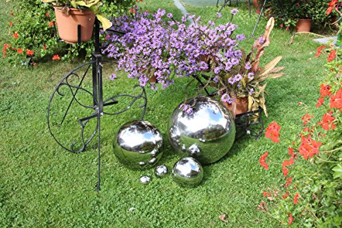 3x Edelstahlkugel Ball poliert 8cm Ø Schwimmkugel Dekoration Rosenkugel - 6