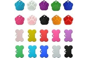 Dzsomt Targhetta Cane 20 Pezzi Targhetta per Cani Medaglietta Cane Personalizzata Targhetta in Alluminio con Forma di Osso Vuota Targhetta per Cani e Gatti in Alluminio Targhette Personalizzate