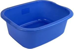 oceanevo® 11 Litres Rectangular Washing Up Bowl Blue Basin Mixing Sink Tidy Organizer Large Plastic Kitchen Portable Dish Washtub (Blue)