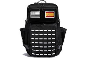 GUJOIN Mochila táctica militar 50L resistente al agua y duradera para senderismo, camping, pesca y gimnasio con soporte para botella