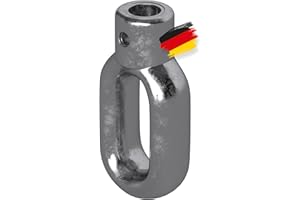 BAUHELD® Markisenöse Metall [Made in Germany] - Halterung für Markisen-Kurbel mit Fleischer-Haken [Oval] - Kurbel-Öse aus hochwertigem Zinkdruckguss - Bohrung 16mm - Querbohrung 4mm - Höhe 80mm