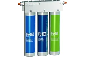 PURICOM FT-LINE 3. Aktivkohle-Wasserfilter-System mit UF-Filtration ohne Wasserhahn inkl. Anschlusset geeignet für Sprudel-Lok, Sprudelux, Sprudelgeräte, Wassersprudler, Sprudelsysteme