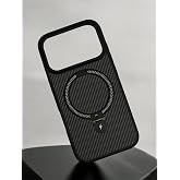 [CARBONHOLDER] iPhone 17 Pro Max ile uyumlu Standlı Manyetik &Ouml;zellikli Premium Carbon Y&uuml;zey Telefon Kılıfı