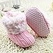 Etosell Newborn Crochet/Knit Fleece Boots Toddler Girl Wool Snow Crib Shoes Booties (S/0-6 Months, Pink)