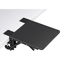 BONTEC Ergonomics Desk Extender Tray, 24cm*23cm Table Mount Arm Wrist Rest Shelf, 90° Foldable Elbow Arm Support, Clamp on Co