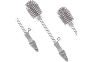 haakaa Cepillo de limpieza para biberones de bebé, cerdas suaves de doble extremo para fregar sacaleches, coleccionistas de leche materna, biberones, bolsas de almacenamiento de leche,gris SUVA